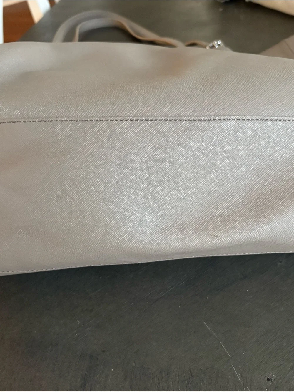 Tory Burch Neutral Taupe Leather Tote